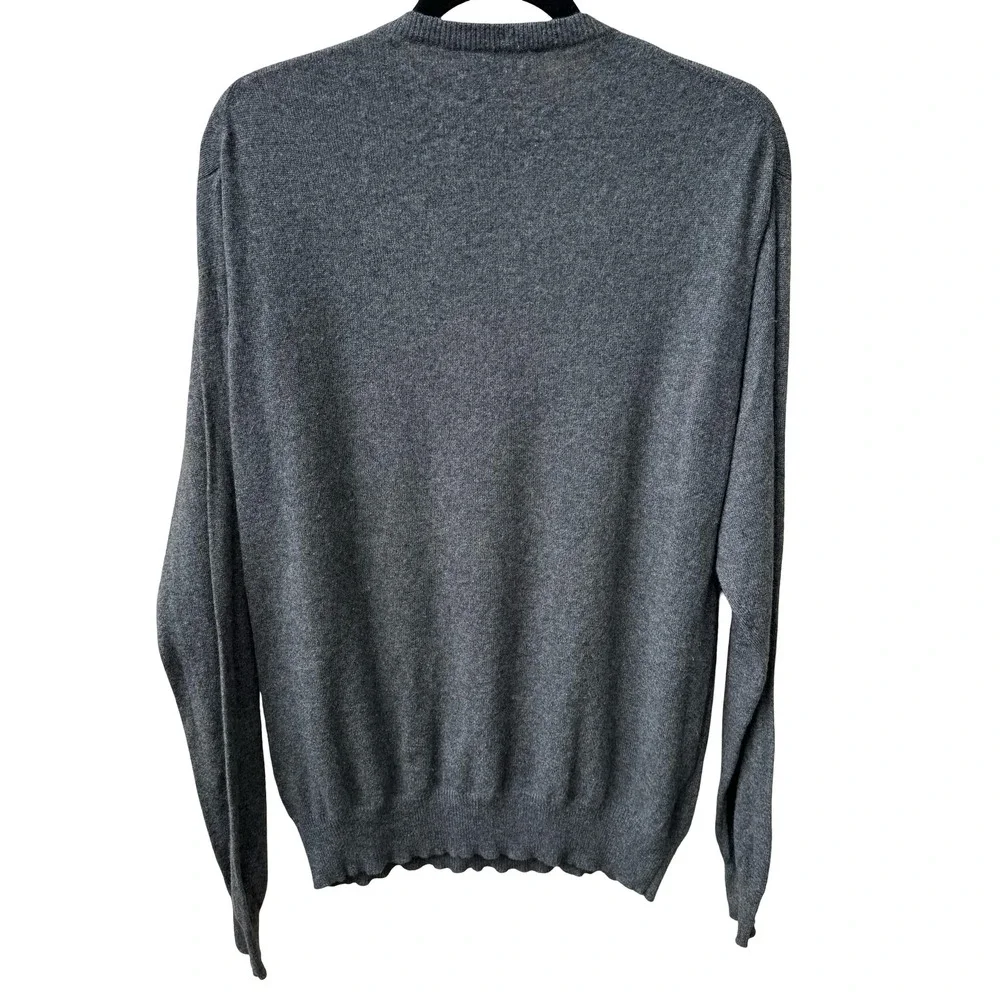 CH Classic 100% Cashmere Quiet Luxury Old Money Preppy Cozy Sweater Mens Gray M